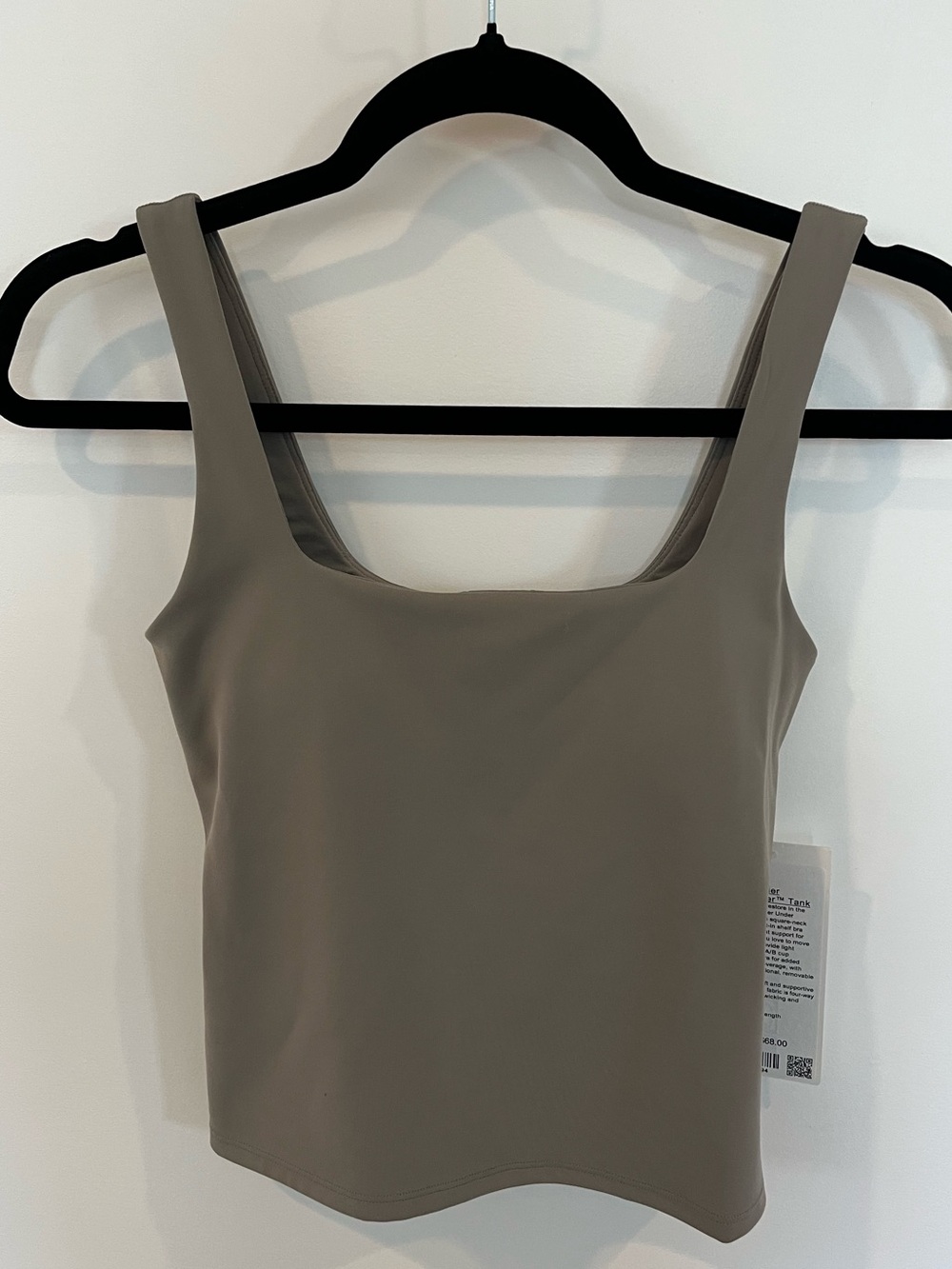 NWT Lululemon Taupe Wunder Under SmoothCover Tank